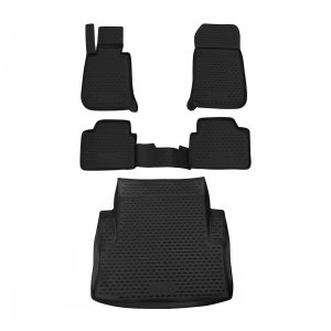 BMW 3 Series 3D Floor-Trunk Mats - Omac - Kit - Black - '04-'11